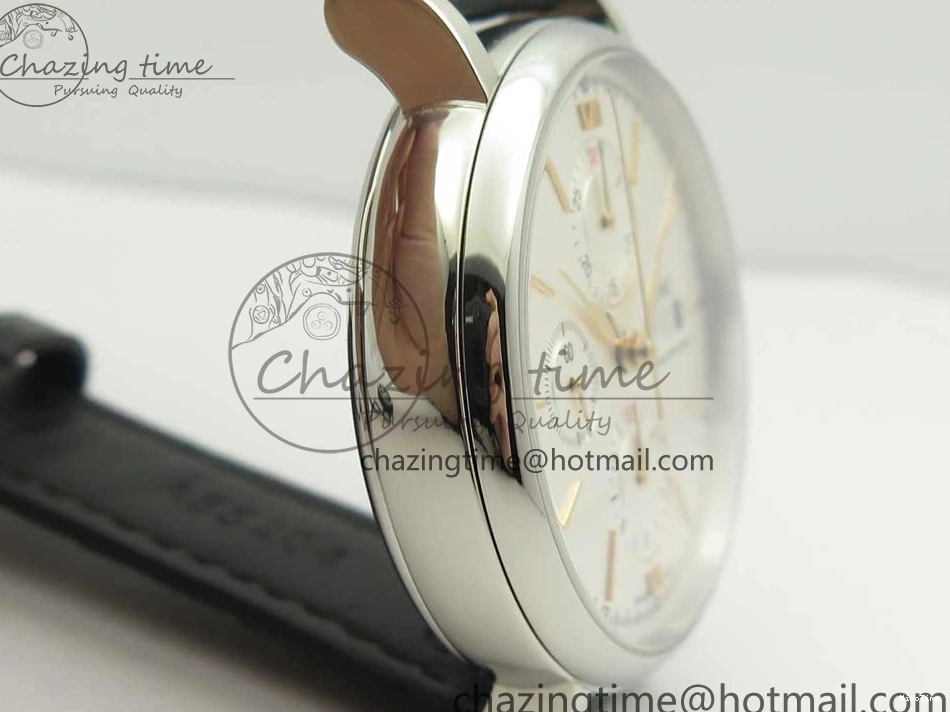 MIROTIME 0129 Snug Portofino IW391022 SS ZK 1:1 Best Edition White Dial Gold Markers On Black Leather Strap A 7130